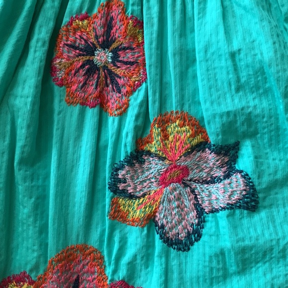 Anthropologie Maeve Embroidered Fully Lined Top with Gathered Sleeves- Like New - Picture 6 of 10